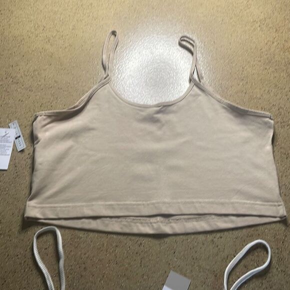 BP. Bundle of 2 Cropped Tank Tops XL - Tan, Tan White Striped - Picture 5 of 8